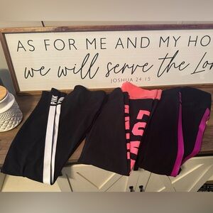 VS PINK leggings. $25 for all 3. XL, L, XL.
